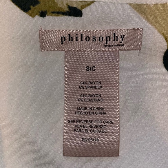 Philosophy White stretchy Blazer with Pink Floral & Olive Leaves woman’s small - Picture 2 of 3